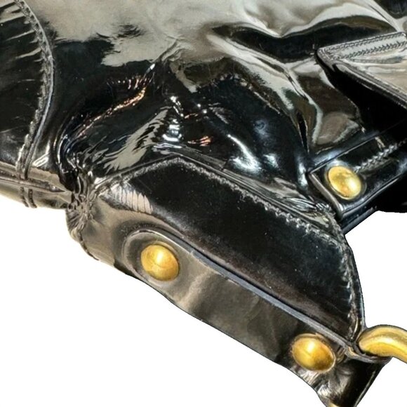 Salvatore Ferragamo Vintage Wicker Lock Patent Leather Shoulder bag with COA - Picture 11 of 14